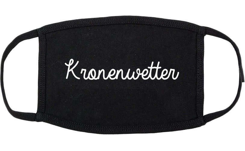 Kronenwetter Wisconsin WI Script Cotton Face Mask Black