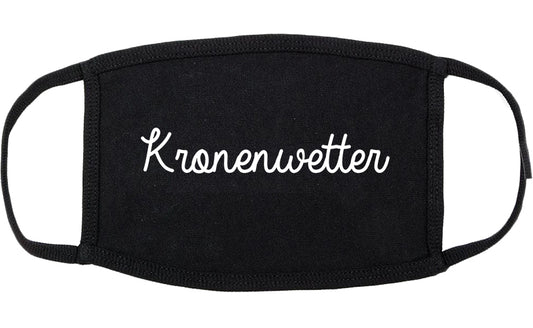 Kronenwetter Wisconsin WI Script Cotton Face Mask Black