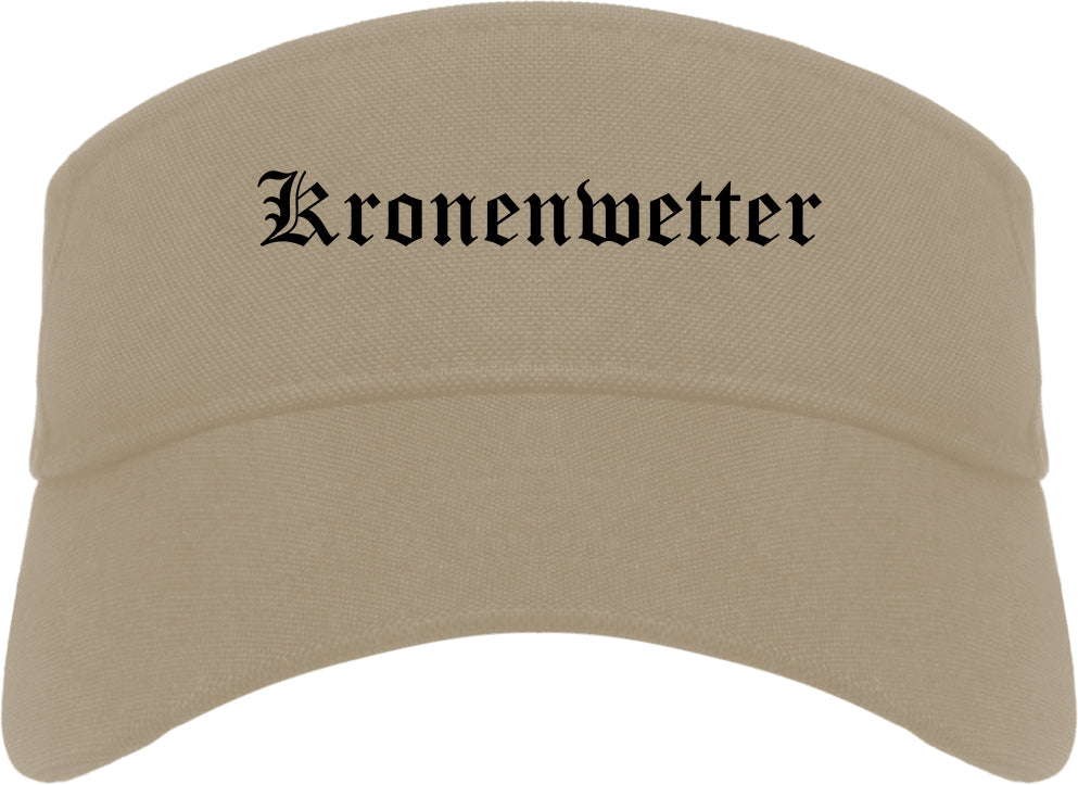 Kronenwetter Wisconsin WI Old English Mens Visor Cap Hat Khaki