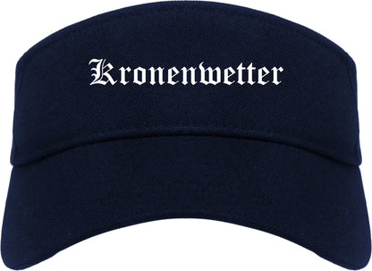 Kronenwetter Wisconsin WI Old English Mens Visor Cap Hat Navy Blue