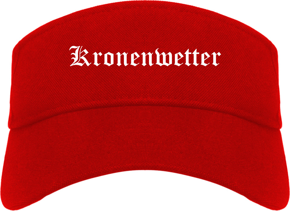 Kronenwetter Wisconsin WI Old English Mens Visor Cap Hat Red