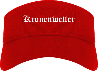 Kronenwetter Wisconsin WI Old English Mens Visor Cap Hat Red