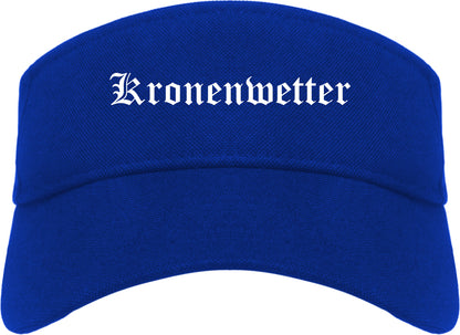 Kronenwetter Wisconsin WI Old English Mens Visor Cap Hat Royal Blue