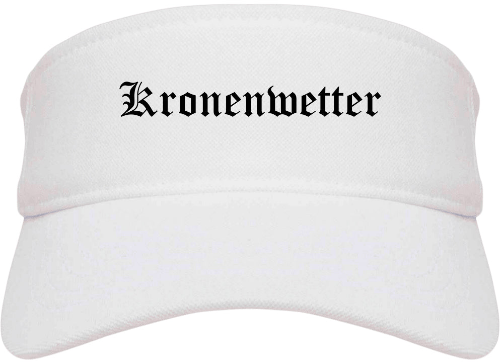 Kronenwetter Wisconsin WI Old English Mens Visor Cap Hat White