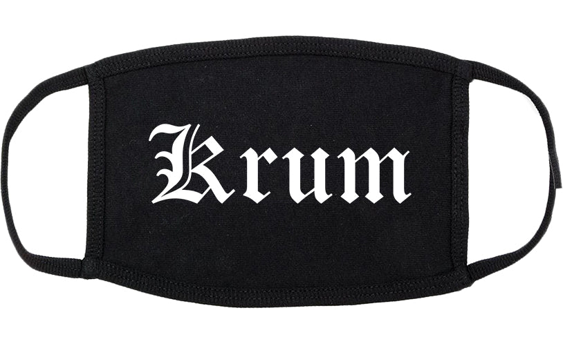 Krum Texas TX Old English Cotton Face Mask Black