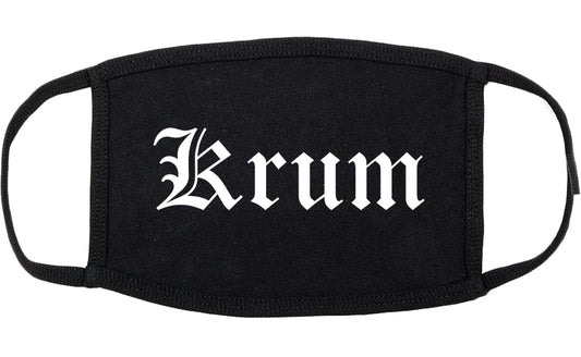 Krum Texas TX Old English Cotton Face Mask Black