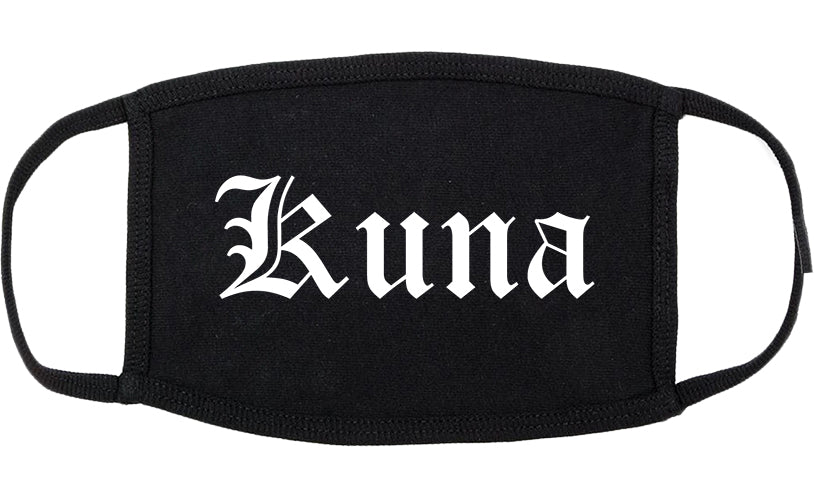 Kuna Idaho ID Old English Cotton Face Mask Black