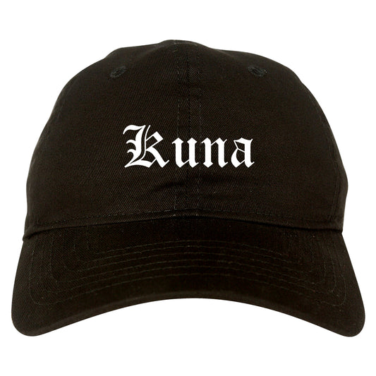 Kuna Idaho ID Old English Mens Dad Hat Baseball Cap Black
