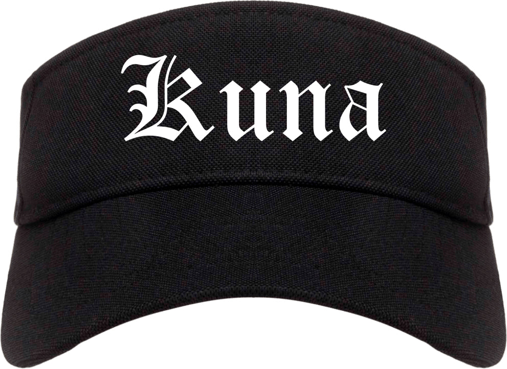 Kuna Idaho ID Old English Mens Visor Cap Hat Black