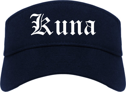 Kuna Idaho ID Old English Mens Visor Cap Hat Navy Blue