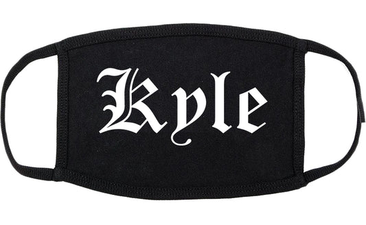 Kyle Texas TX Old English Cotton Face Mask Black