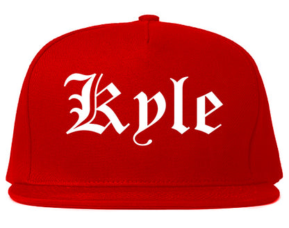 Kyle Texas TX Old English Mens Snapback Hat Red