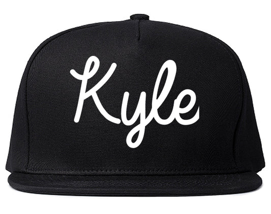 Kyle Texas TX Script Mens Snapback Hat Black