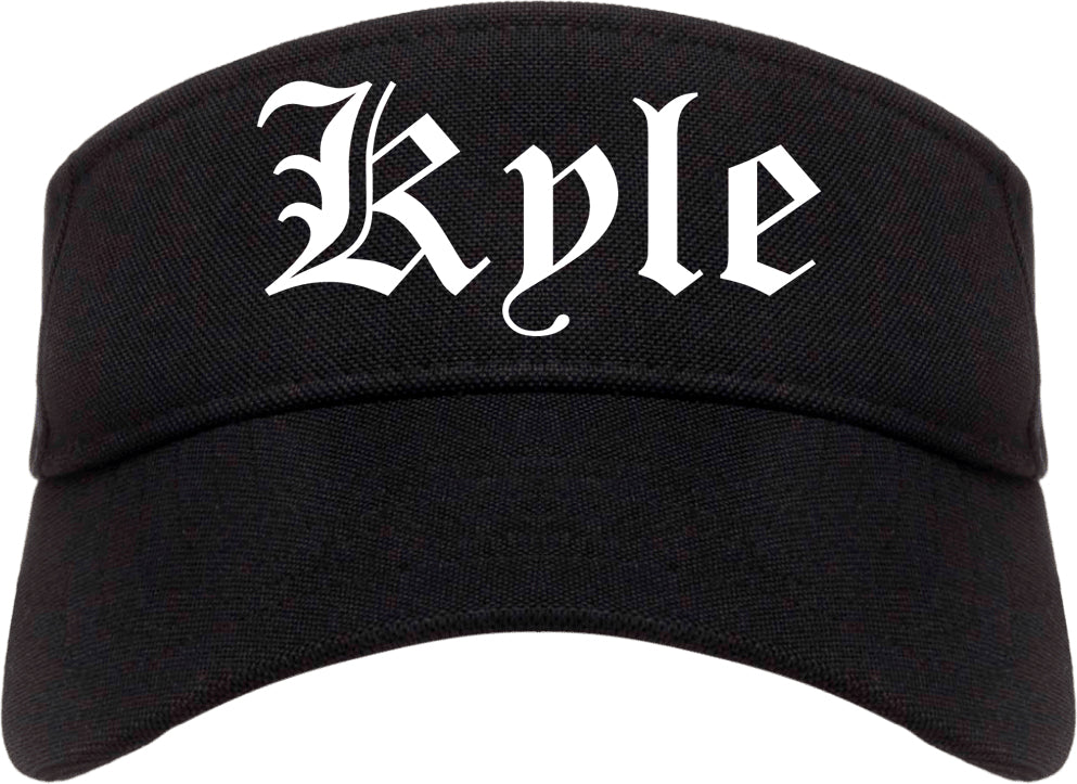 Kyle Texas TX Old English Mens Visor Cap Hat Black