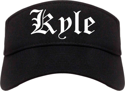 Kyle Texas TX Old English Mens Visor Cap Hat Black