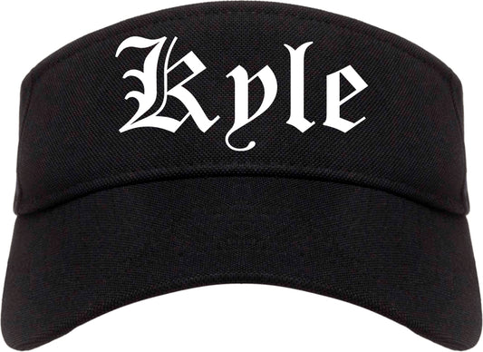Kyle Texas TX Old English Mens Visor Cap Hat Black