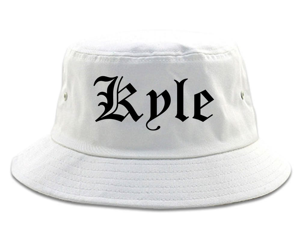 Kyle Texas TX Old English Mens Bucket Hat White