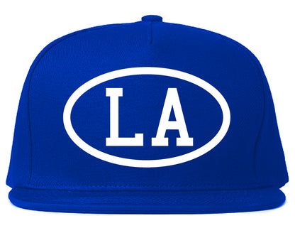 LA Los Angeles Oval Logo Mens Snapback Hat Royal Blue