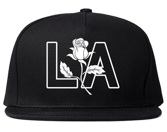 LA Rose Los Angeles Mens Snapback Hat Black