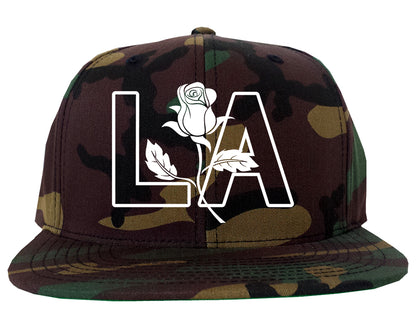 LA Rose Los Angeles Mens Snapback Hat Camo