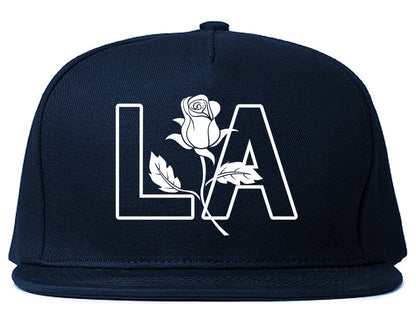 LA Rose Los Angeles Mens Snapback Hat Navy Blue