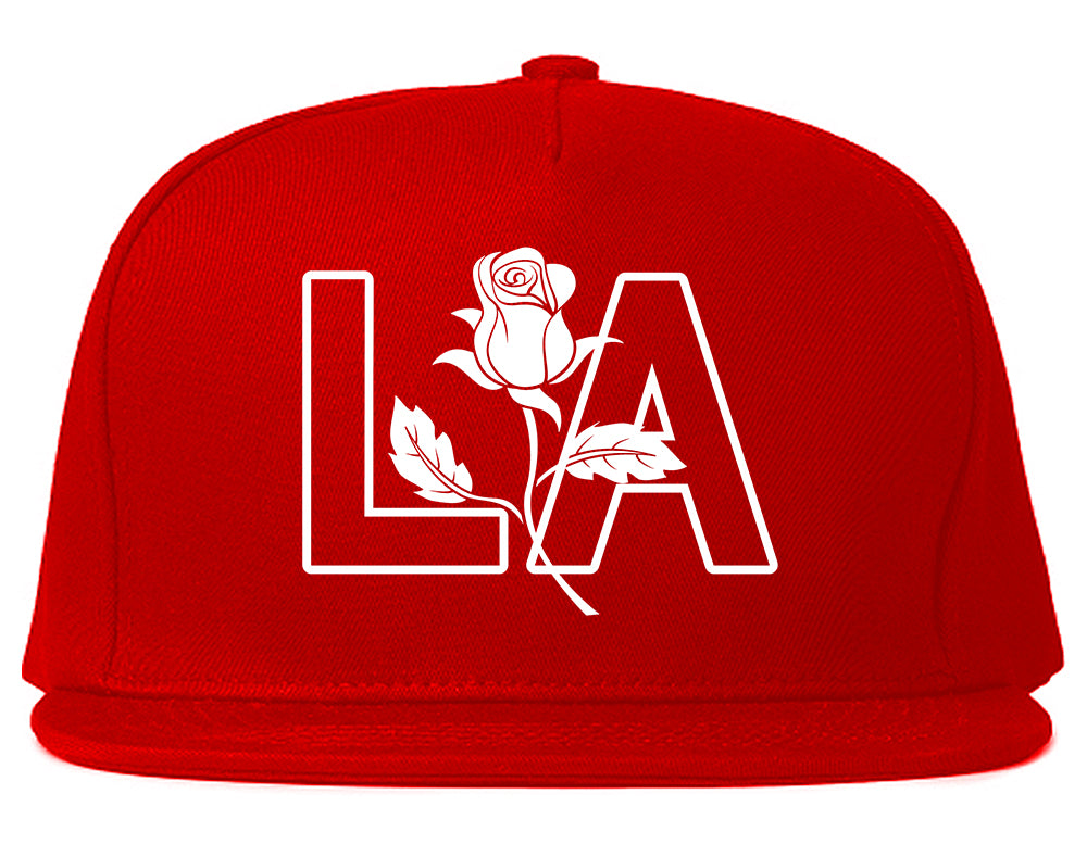 LA Rose Los Angeles Mens Snapback Hat Red