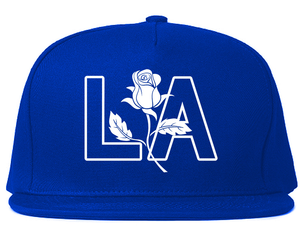 LA Rose Los Angeles Mens Snapback Hat Royal Blue