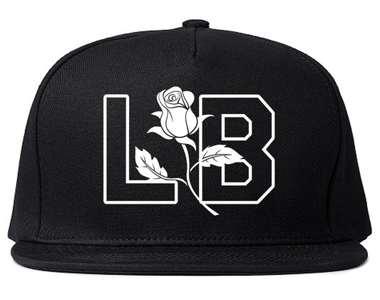 LB Rose Long Beach Mens Snapback Hat Black