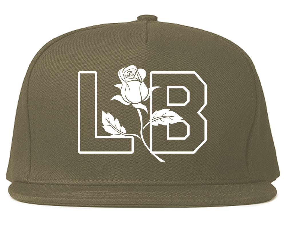 LB Rose Long Beach Mens Snapback Hat Grey