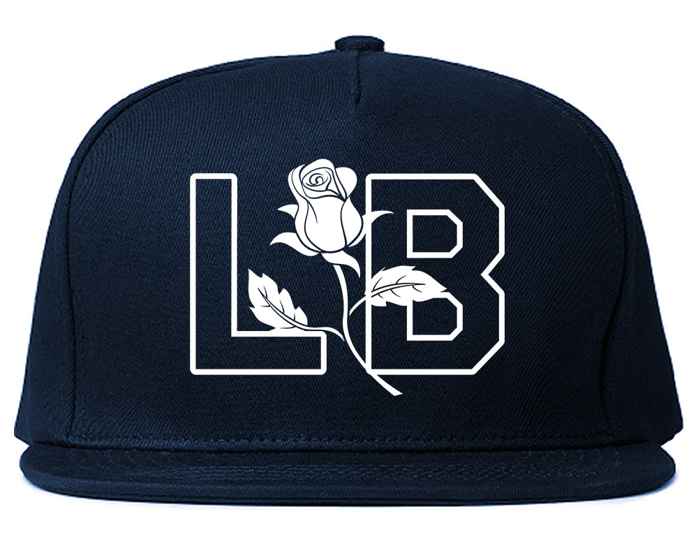 LB Rose Long Beach Mens Snapback Hat Navy Blue