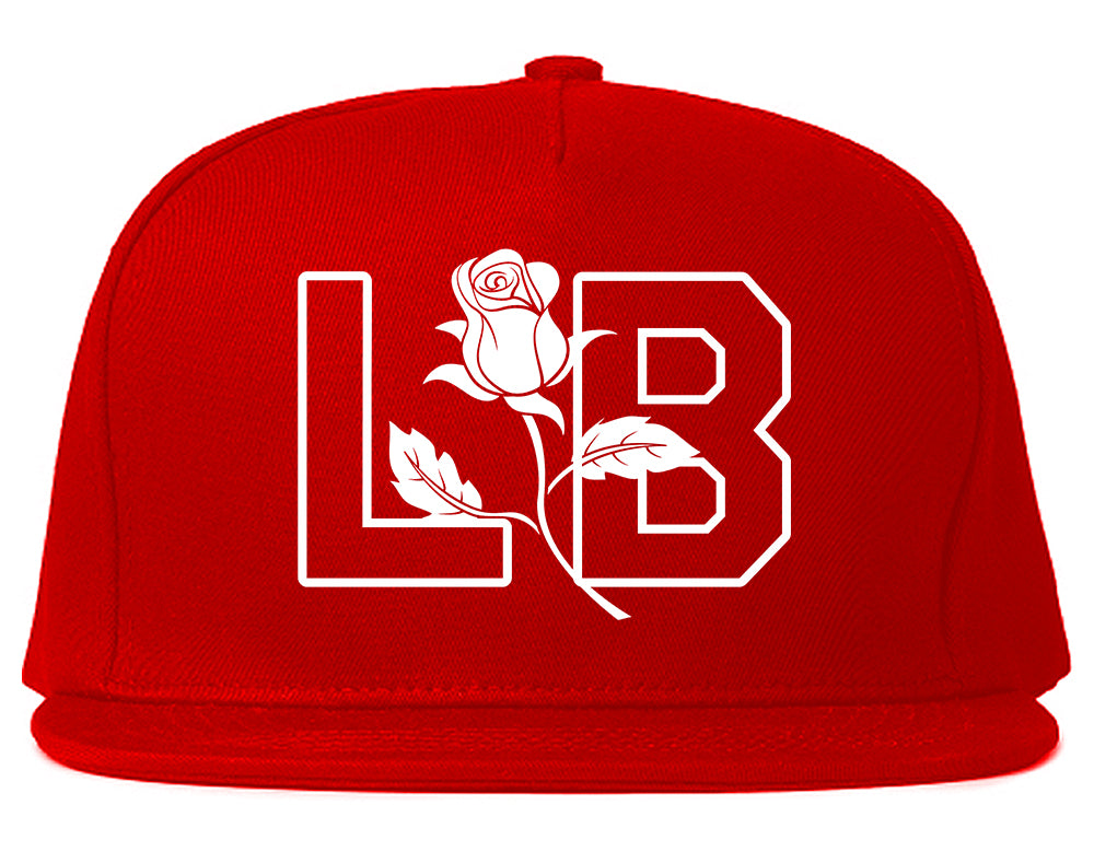 LB Rose Long Beach Mens Snapback Hat Red