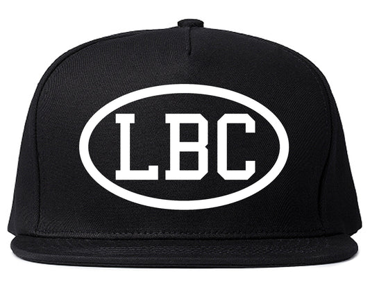 LBC Long Beach California Oval Logo Mens Snapback Hat Black