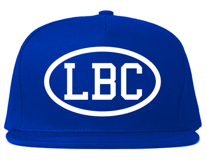 LBC Long Beach California Oval Logo Mens Snapback Hat Royal Blue