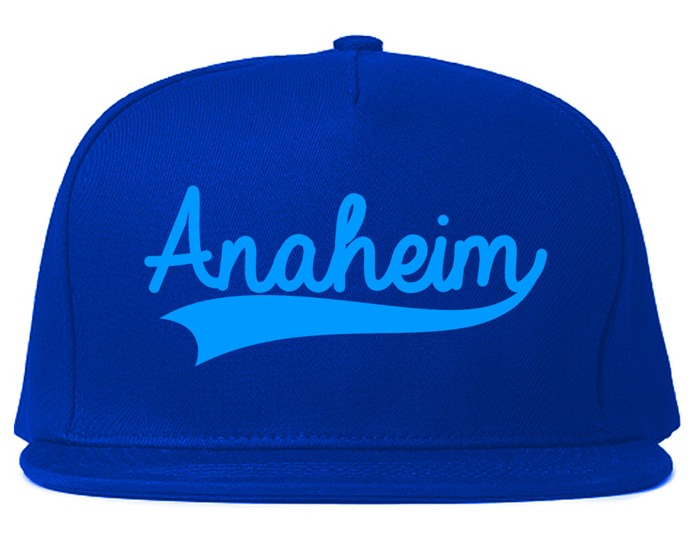LIGHT BLUE Anaheim California Old School Varsity Logo Mens Snapback Hat Royal Blue