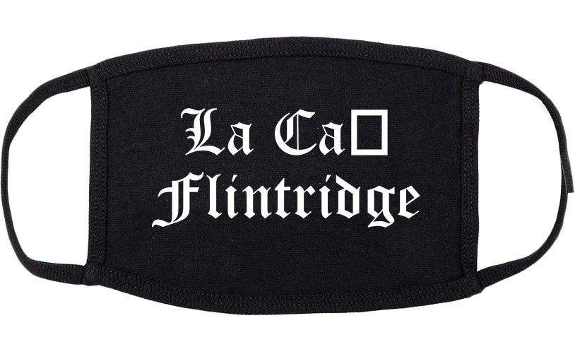 La Cañada Flintridge California CA Old English Cotton Face Mask Black