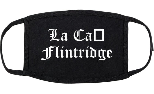 La Cañada Flintridge California CA Old English Cotton Face Mask Black