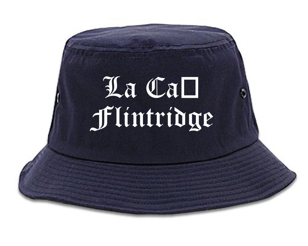 La Cañada Flintridge California CA Old English Mens Bucket Hat Navy Blue