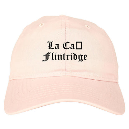La Cañada Flintridge California CA Old English Mens Dad Hat Baseball Cap Pink