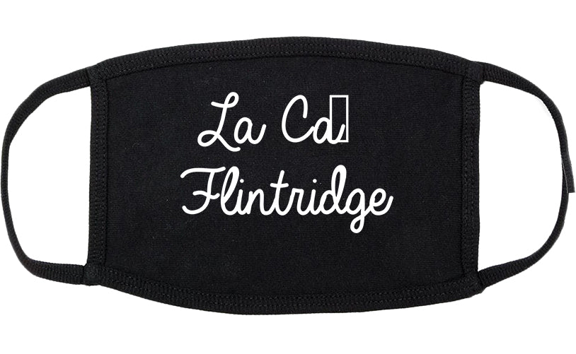 La Cañada Flintridge California CA Script Cotton Face Mask Black