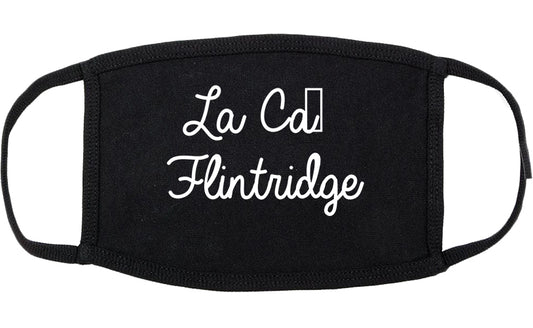 La Cañada Flintridge California CA Script Cotton Face Mask Black