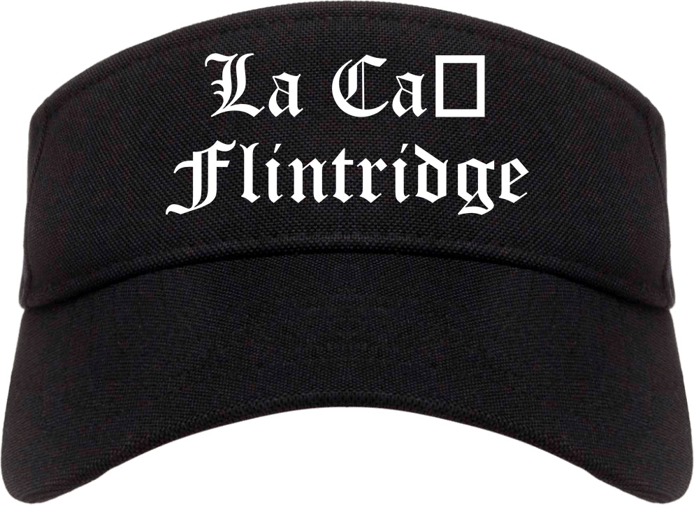 La Cañada Flintridge California CA Old English Mens Visor Cap Hat Black