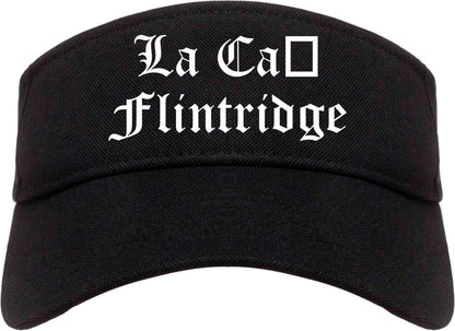 La Cañada Flintridge California CA Old English Mens Visor Cap Hat Black
