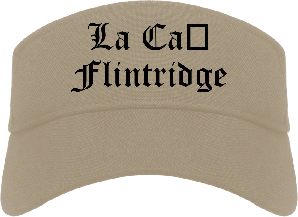 La Cañada Flintridge California CA Old English Mens Visor Cap Hat Khaki