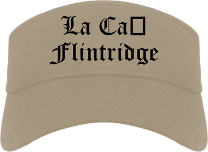 La Cañada Flintridge California CA Old English Mens Visor Cap Hat Khaki