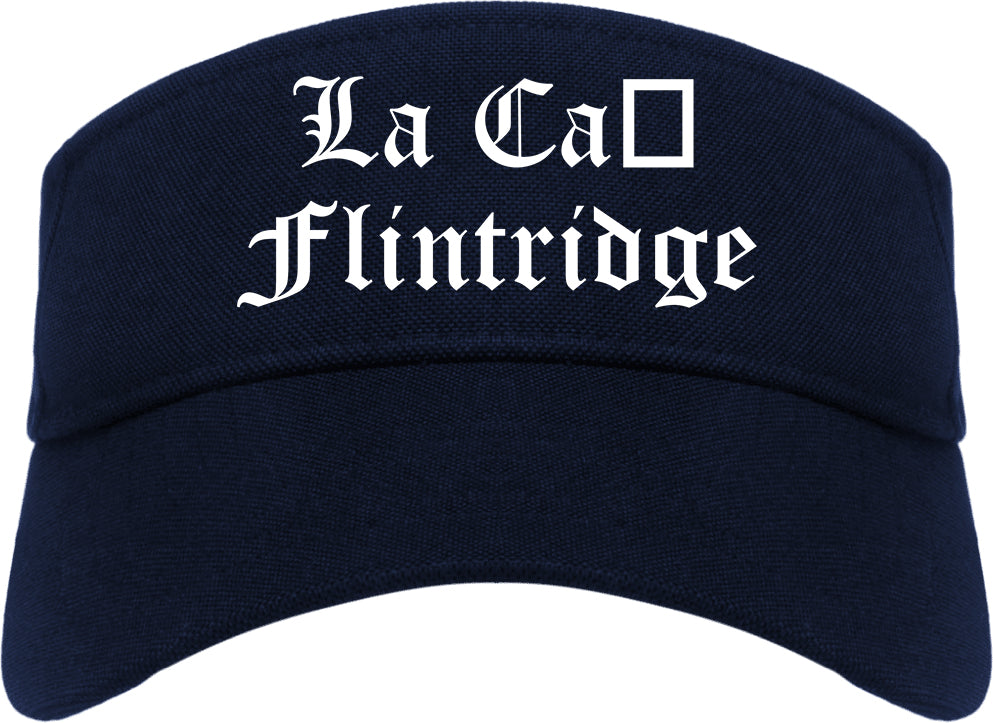 La Cañada Flintridge California CA Old English Mens Visor Cap Hat Navy Blue