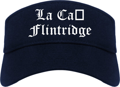 La Cañada Flintridge California CA Old English Mens Visor Cap Hat Navy Blue