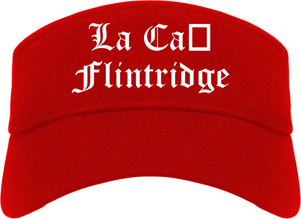 La Cañada Flintridge California CA Old English Mens Visor Cap Hat Red