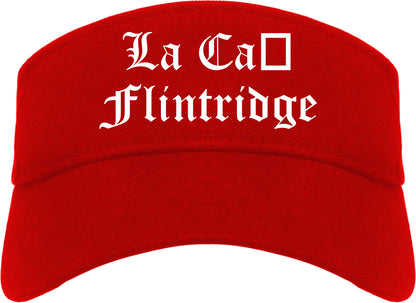 La Cañada Flintridge California CA Old English Mens Visor Cap Hat Red