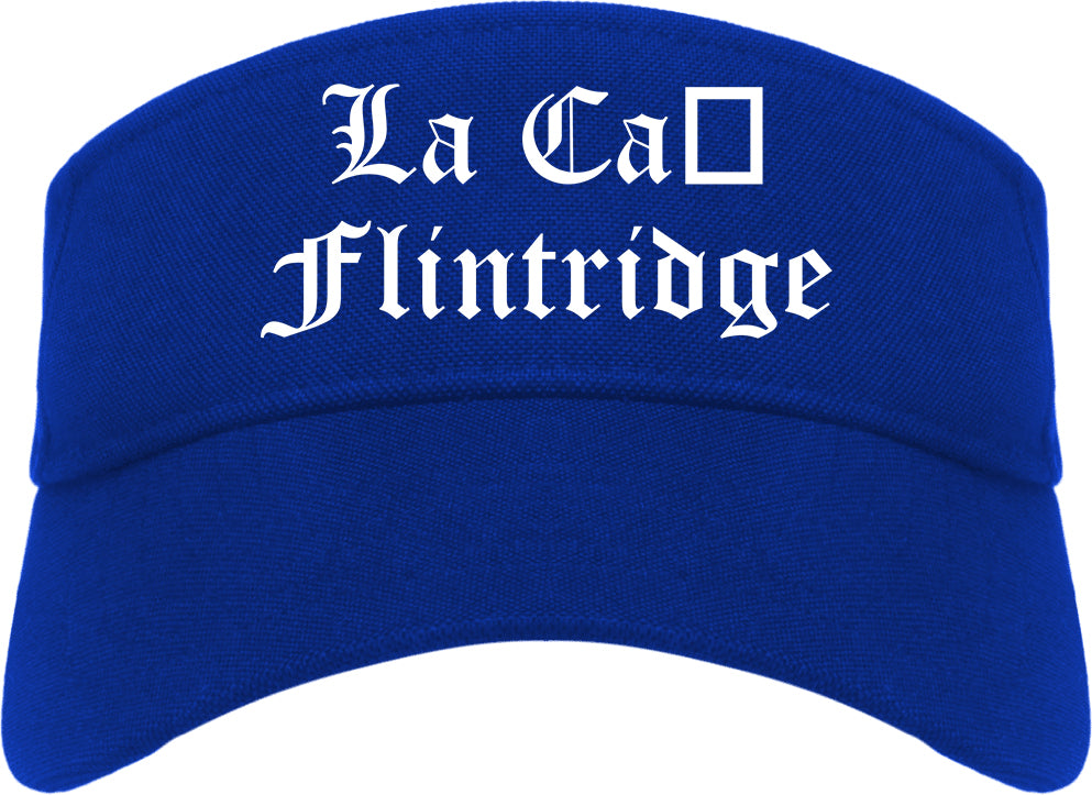 La Cañada Flintridge California CA Old English Mens Visor Cap Hat Royal Blue