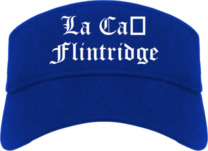 La Cañada Flintridge California CA Old English Mens Visor Cap Hat Royal Blue